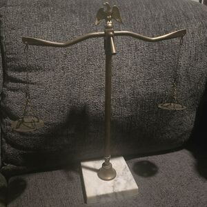Vintage Brass Scale with Marble Base